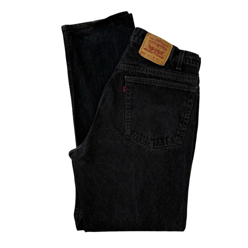Vintage 90s Levi’s Jeans 505 Made In USA Black Men’s Tag Size 38 x 32 Retro